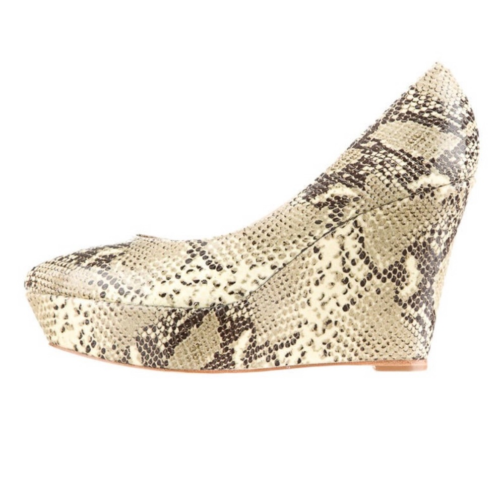 Loeffler Randall Closed Toe Python Platform Wedge - image 8